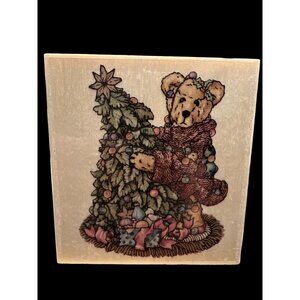 The Boyds Collection Elliot And‎ The Tree Wooden Stamp, Teddy Bear Christmastime
